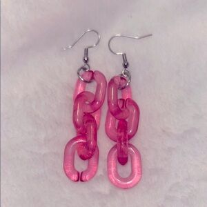 Pink Chain Link Earrings